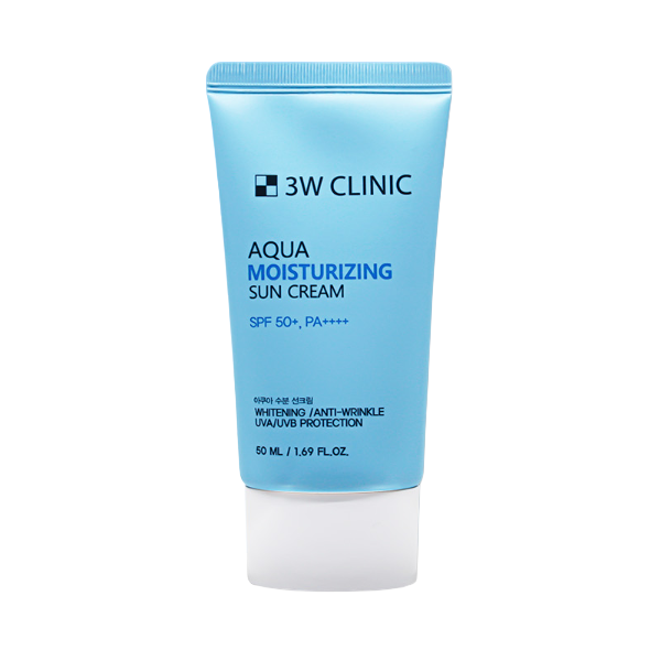 3W CLINIC Aqua Moisturizing Sun Cream SPF50+ PA++++ 60ml (3 Options)