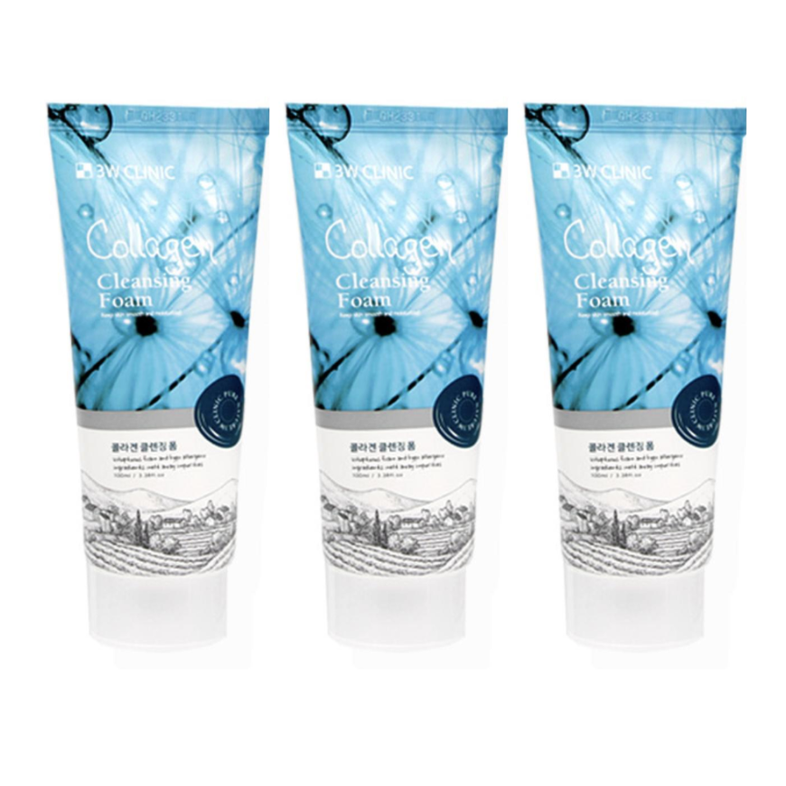 3W CLINIC Collagen Cleansing Foam 100ml (3 Options)