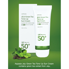 ASPASIA Jeju Green Tea Tone-Up Sun Cream SPF50+ PA+++ 70ml (3 Options)