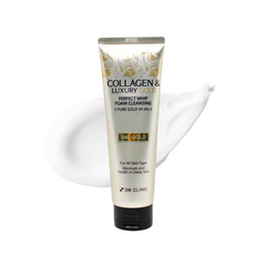 3W CLINIC Collagen & Luxury Gold Perfect Whip Foam Cleanser 180g (3 Options)