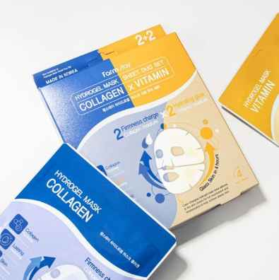 FarmStay Hydrogel Mask Sheet Duo Set 1box (4 sheets) 25g  0.88 oz per sheet - Ieumhub