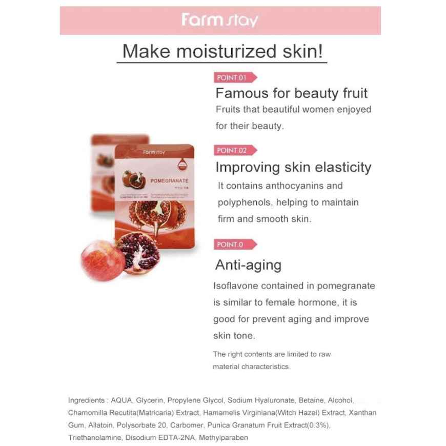 FARM STAY Visible Difference Mask Pack Pomegranate 23ml (3 Options)
