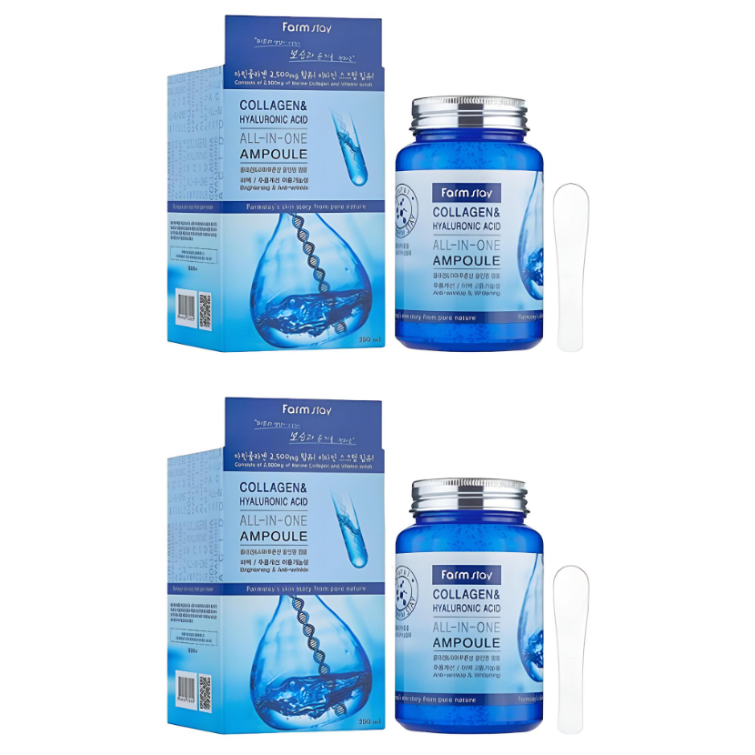 FARM STAY Collagen & Hyaluronic Acid All In One Ampoule 250ml (3 Options)