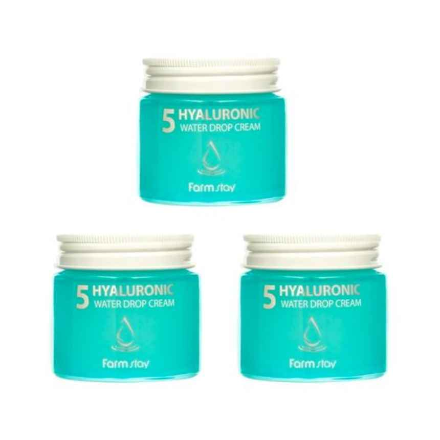 FARM STAY Hyaluronic 5 Water Drop Cream 80ml (3 Options)