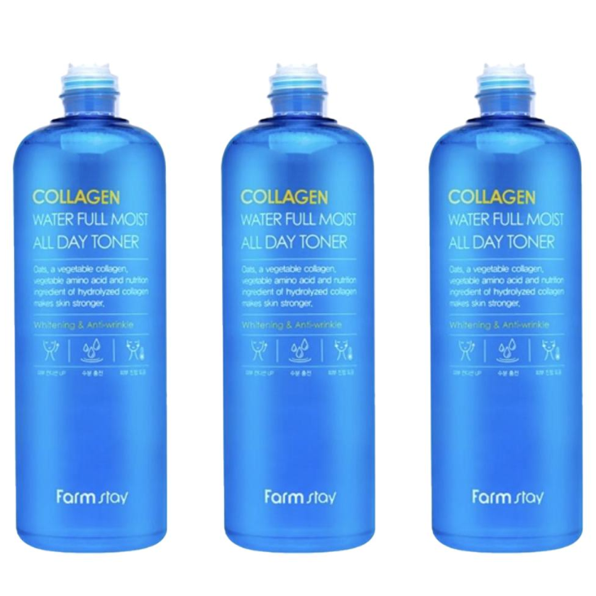 FARM STAY Collagen Waterful Moist All Day Toner 500ml (3 Options)