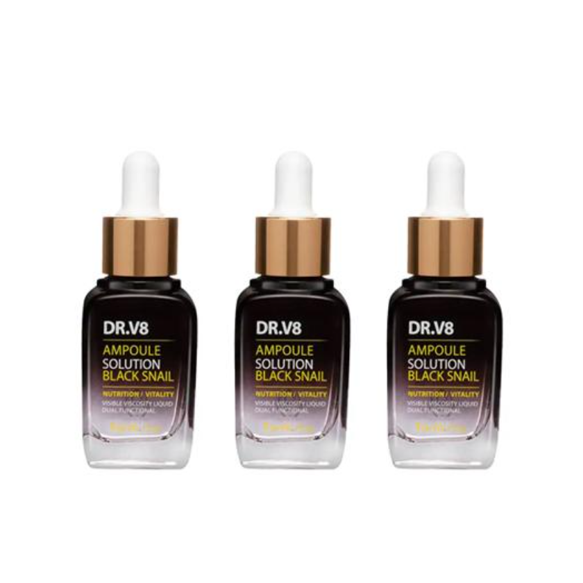 FARM STAY Dr. V8 Ampoule Solution Black Snail 30ml (3 Options)