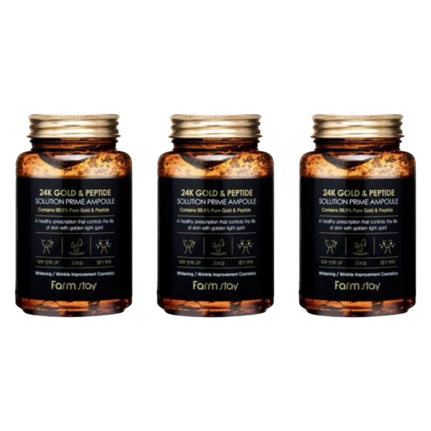 FARM STAY 24K Gold & Peptide Solution Prime Ampoule 250ml (3 Options)