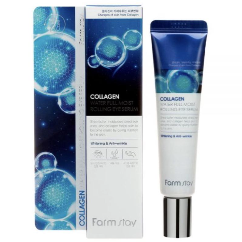 FARM STAY Collagen Water Full Moist Rolling Eye Serum 25ml (3 Options)