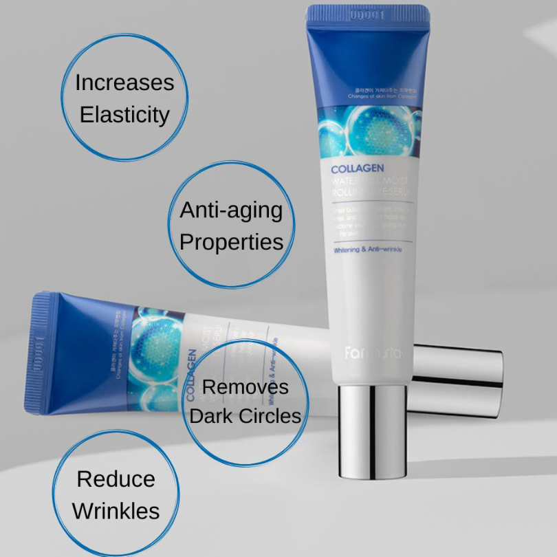 FARM STAY Collagen Water Full Moist Rolling Eye Serum 25ml (3 Options)