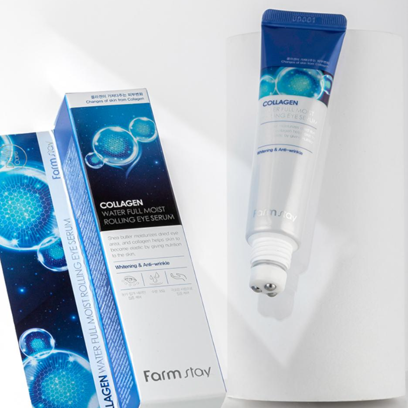 FARM STAY Collagen Water Full Moist Rolling Eye Serum 25ml (3 Options)