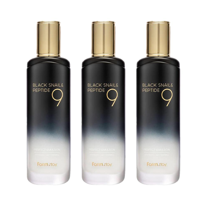 FARM STAY Black Snail & Peptide 9 Perfect Emulsion 120ml (3 Options)