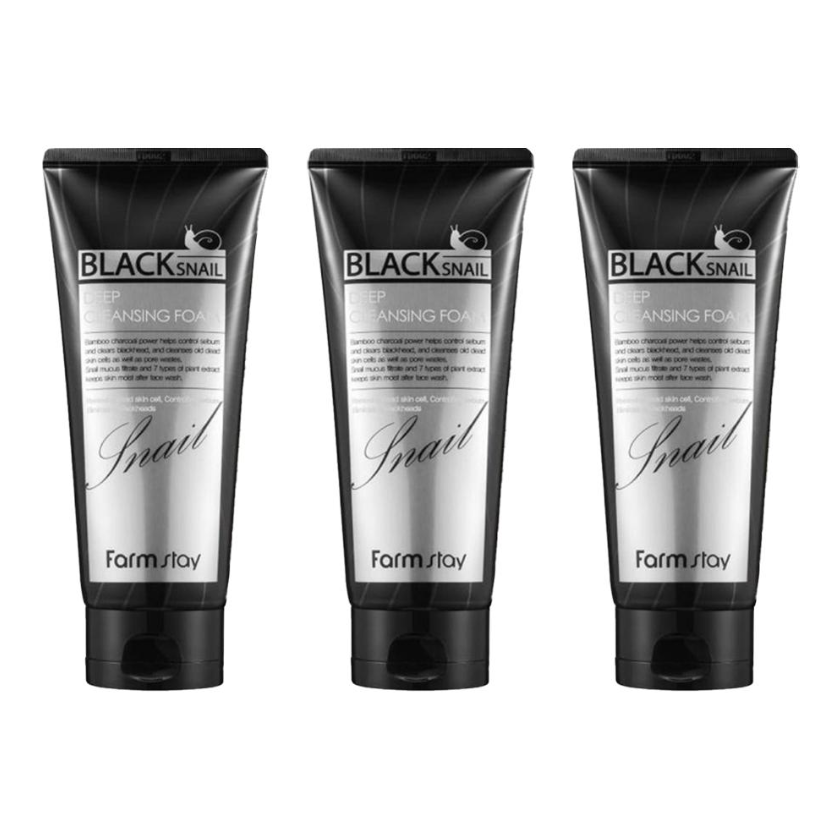 FARM STAY Black Snail Deep Cleansing Foam 180ml (3 Options)