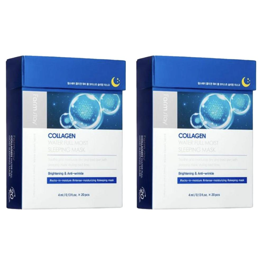 FARM STAY Collagen Water Full Moist Sleeping Mask 4mlX20PCS (3 Options)