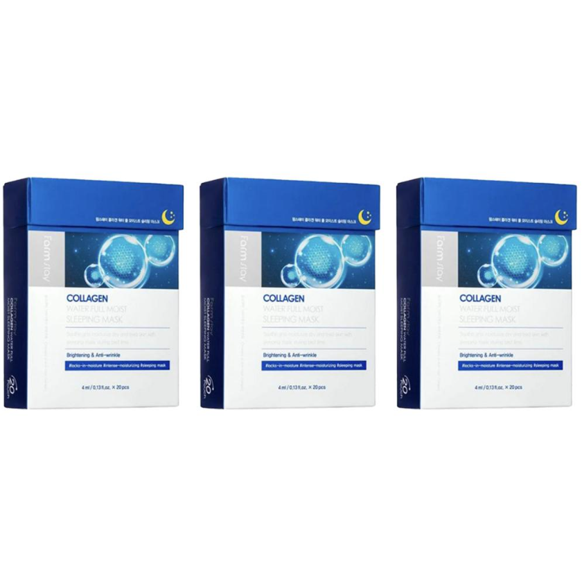 FARM STAY Collagen Water Full Moist Sleeping Mask 4mlX20PCS (3 Options)