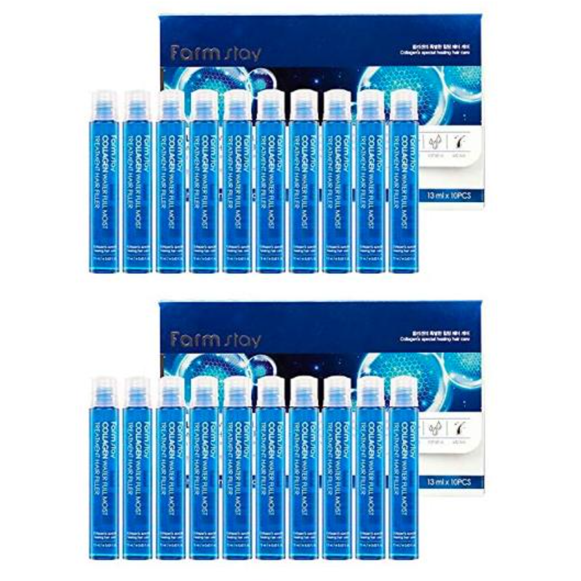 FARM STAY Collagen Water Full Moist Treatment Hair Filler 13ml * 10 PCS (3 options)