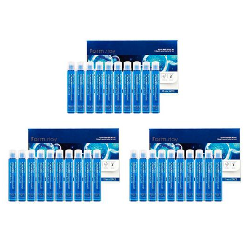 FARM STAY Collagen Water Full Moist Treatment Hair Filler 13ml * 10 PCS (3 options)