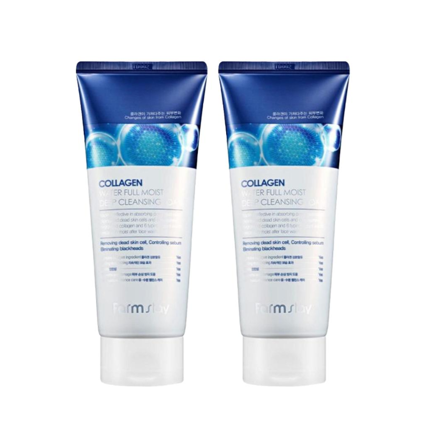 FARM STAY Collagen Water Full Moist Deep Cleansing Foam 180ml (3 Options)