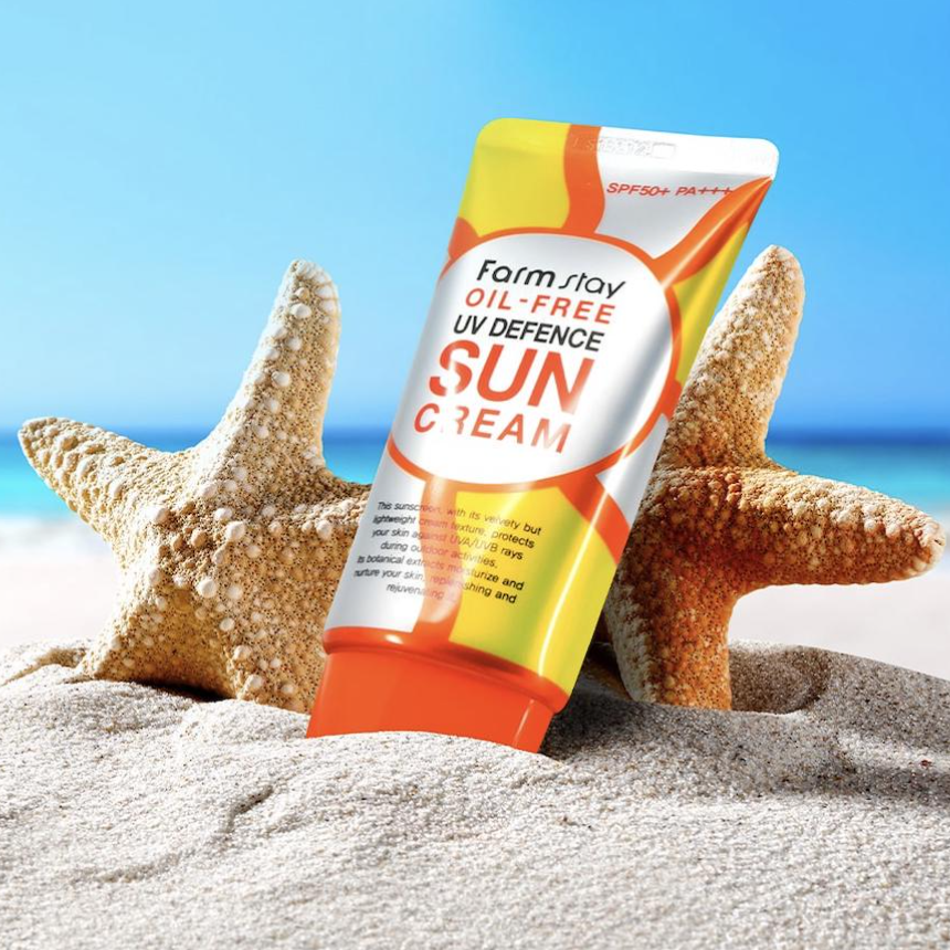 FARM STAY Oil Free UV Defense Sun Cream SPF 50+ PA +++ 70ml (3 Options)
