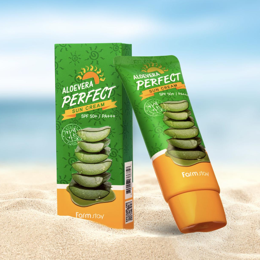 Joom Select FARM STAY Aloe Vera Perfect Sun Cream SPF 50+ PA+++ 70g (3 Options)