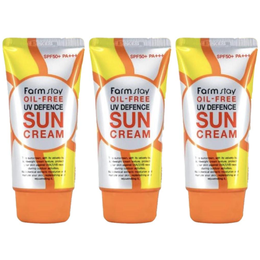 FARM STAY Oil Free UV Defense Sun Cream SPF 50+ PA +++ 70ml (3 Options)