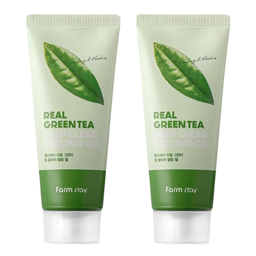 FARM STAY Real Green Tea Deep Clear Peeling Gel 100ml (3 Options)