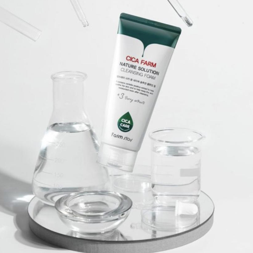 Farm Stay Cica Farm Nature Solution Cleansing Foam 180ml (3 Options)