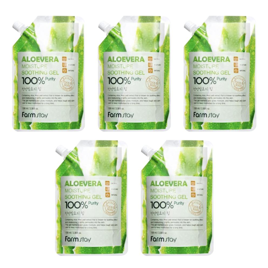 FARM STAY Moisture Soothing Gel Aloe Vera (Pouch Type) 100ml (3 Options)