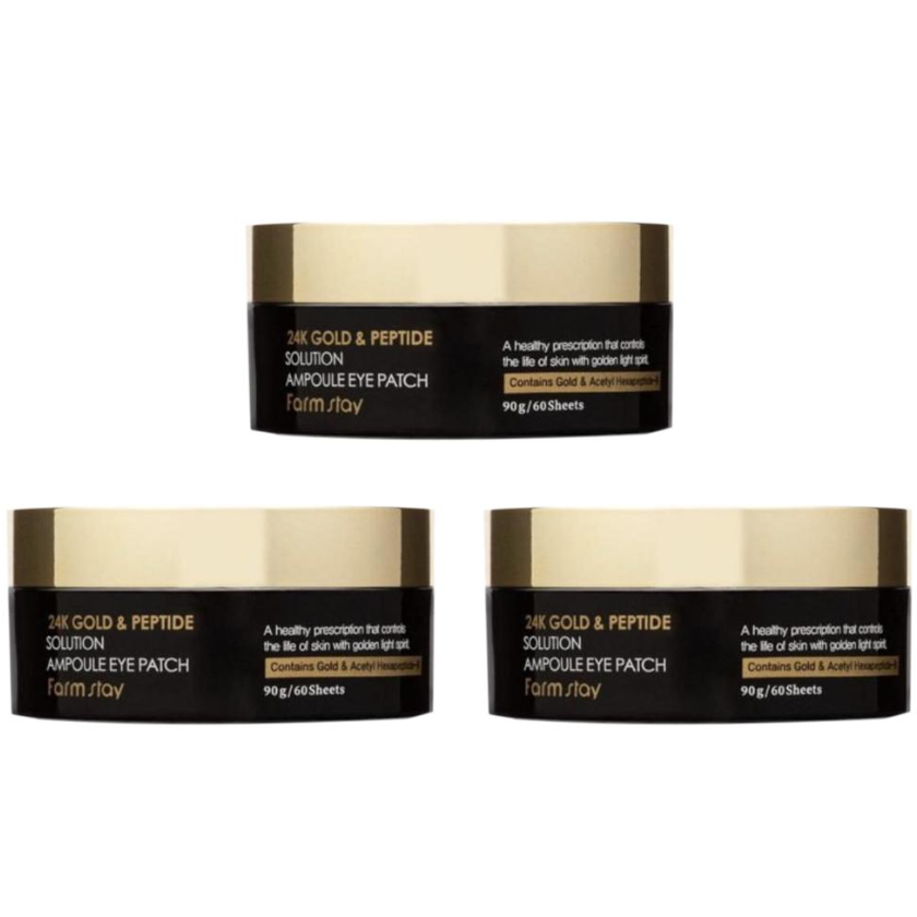 FARM STAY 24K Gold & Peptide Solution Ampoule Eye Patch 90g (3 Options)