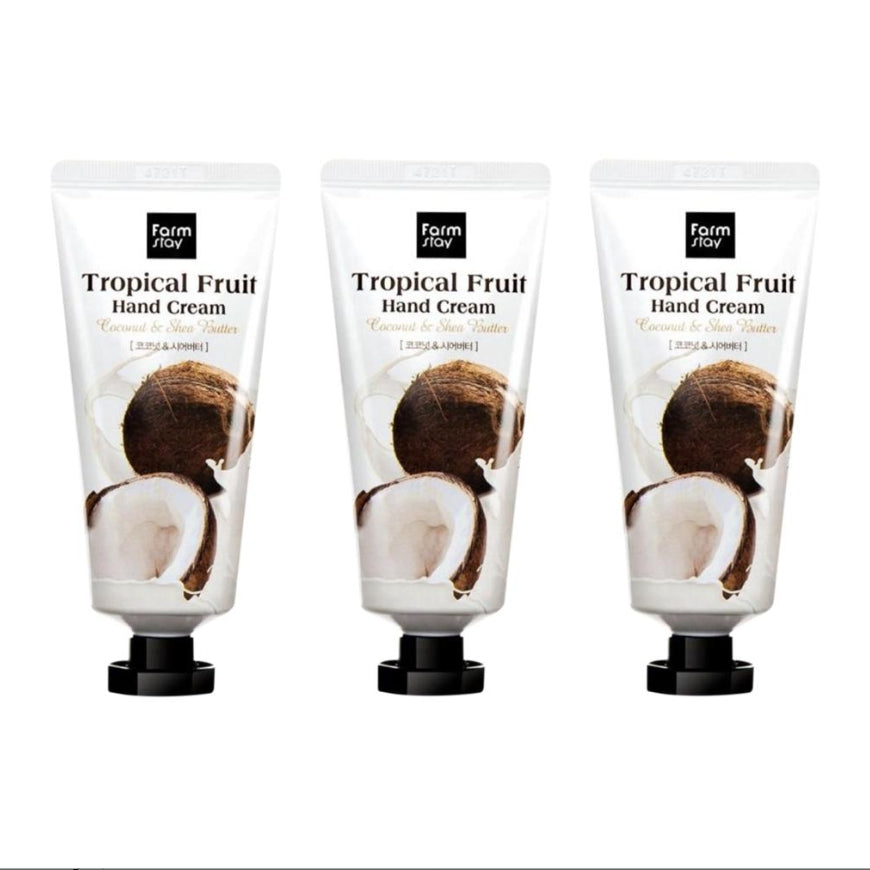 FARM STAY Tropical Fruit Hand Cream Moist Full Coconut & Shea Butter 50ml (3 Options)