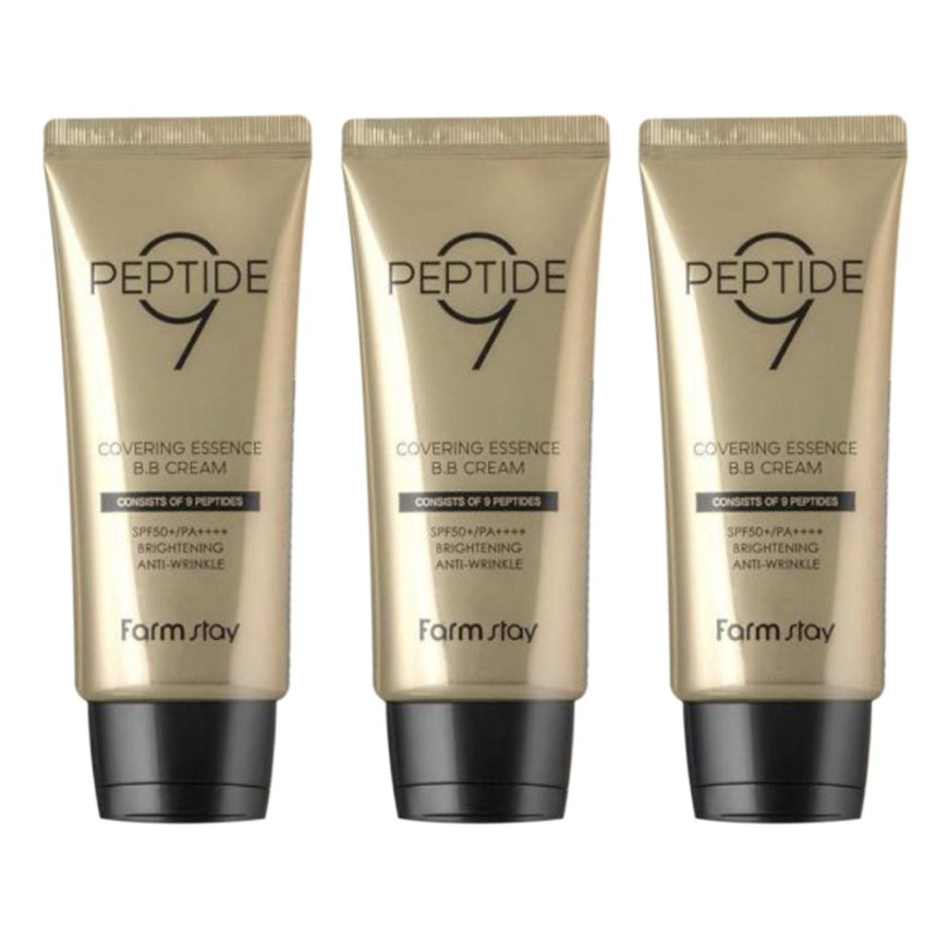 FARM STAY Peptide 9 Covering Essence BB Cream NEW 50g (3 Options)