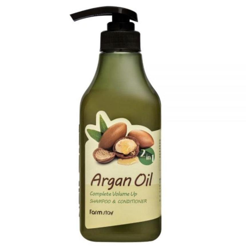 FARM STAY Argan Oil Complete Volume Up Shampoo & Conditioner 530ml (3 Options)