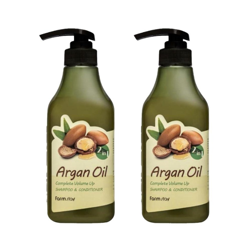 FARM STAY Argan Oil Complete Volume Up Shampoo & Conditioner 530ml (3 Options)