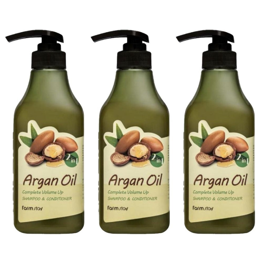 FARM STAY Argan Oil Complete Volume Up Shampoo & Conditioner 530ml (3 Options)
