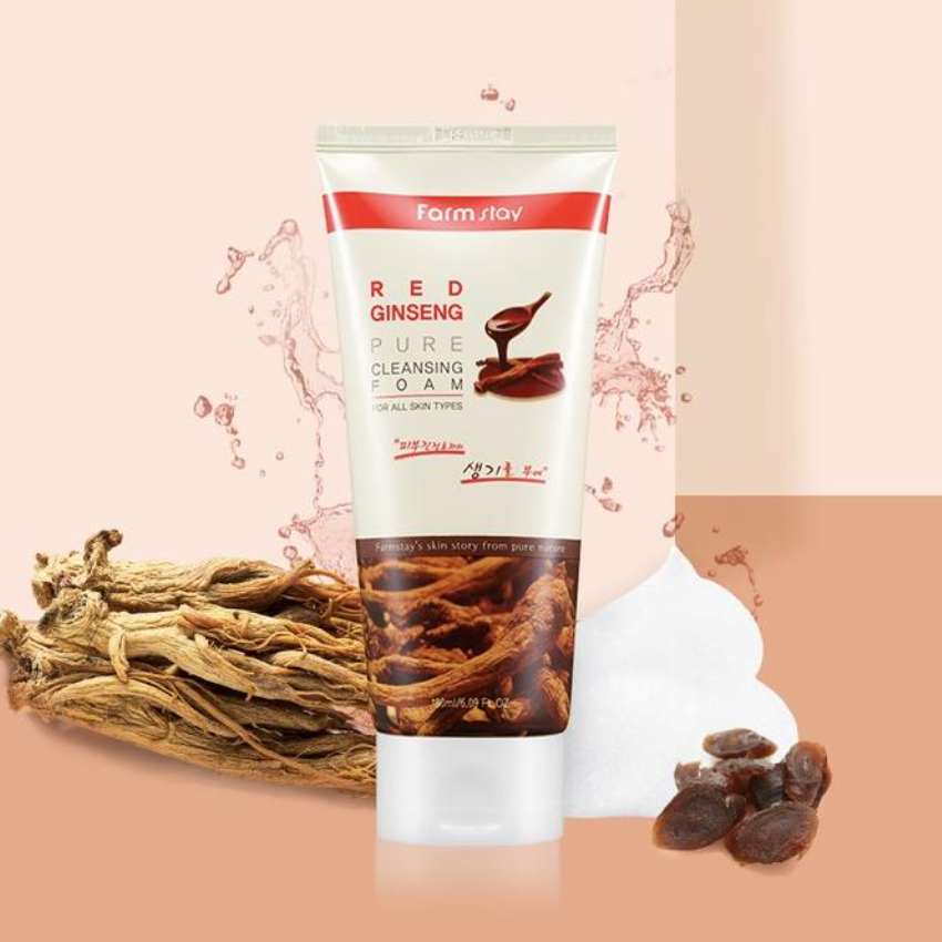 FARM STAY Red Ginseng Pure Cleansing Foam 180ml (3 Options)