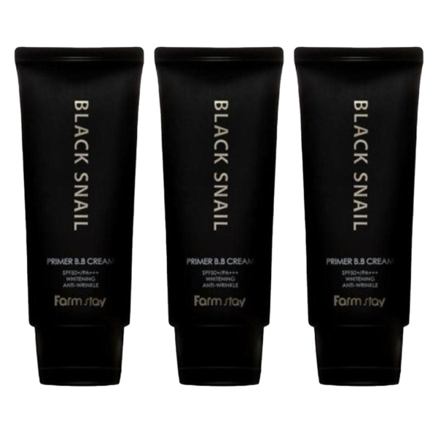 FARM STAY Black Snail Primer BB Cream SPF50+ PA+++ 50g (3 Options)