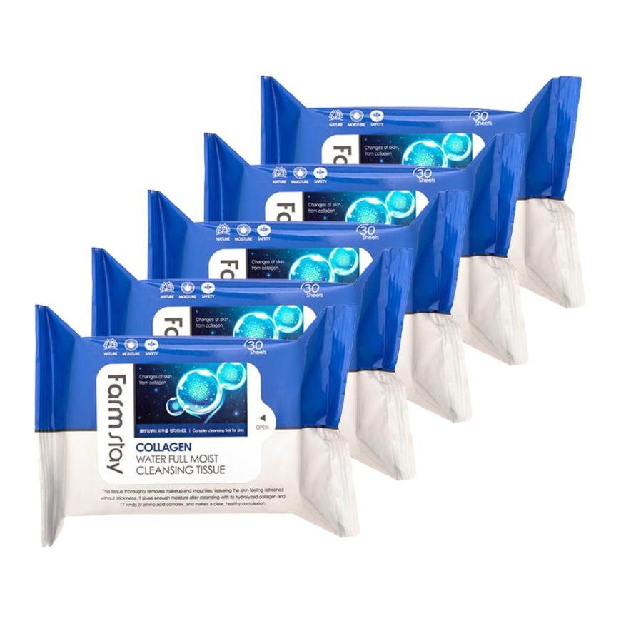 FARM STAY Collagen Water Full Moist Cleansing Tissue 30 Sheets (3 Options)