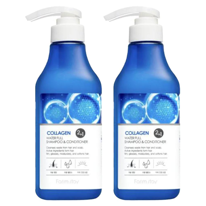 FARM STAY Collagen Water Full Shampoo & Conditioner 530ml (3 Options)