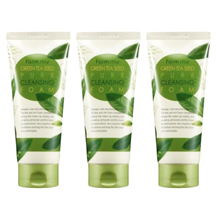 FARM STAY Green Tea Seed Pure Cleansing Foam 180ml (3 Options)