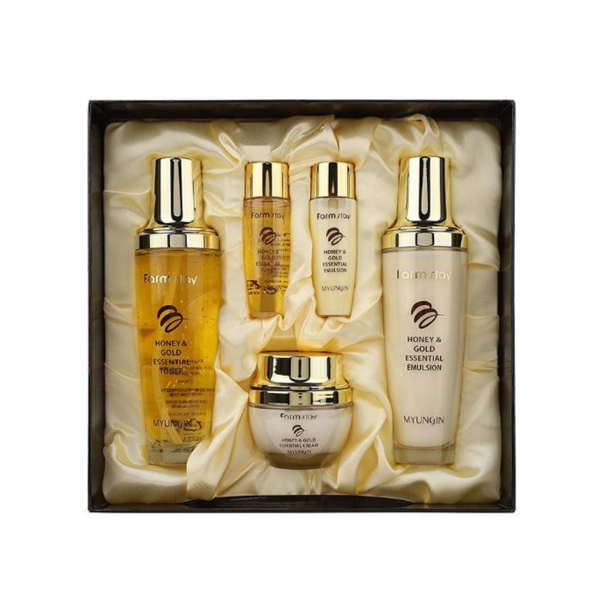 FARM STAY Honey & Gold Essential Toner, Emulsion, Cream SET