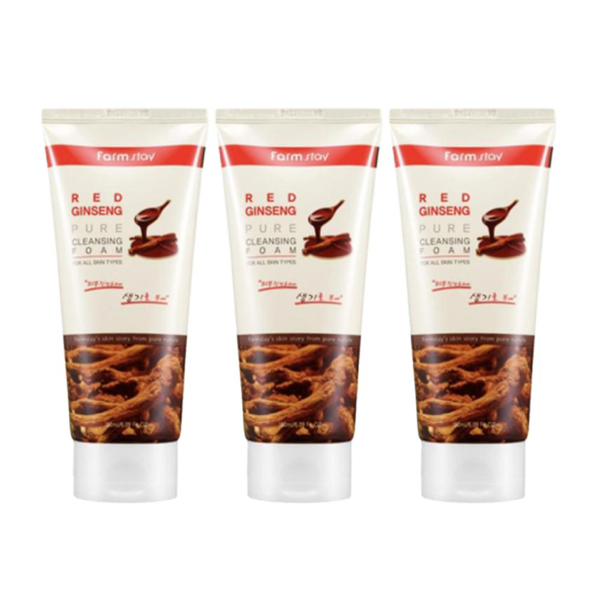 FARM STAY Red Ginseng Pure Cleansing Foam 180ml (3 Options)