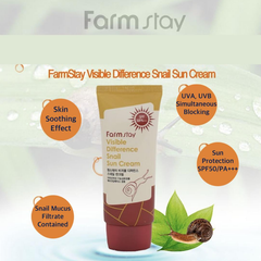 FARM STAY Visible Difference Snail Sun Cream 70g (3 Options)
