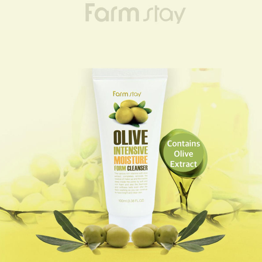 FARM STAY Olive Intensive Moisture Foam Cleanser 100ml (3 Options)