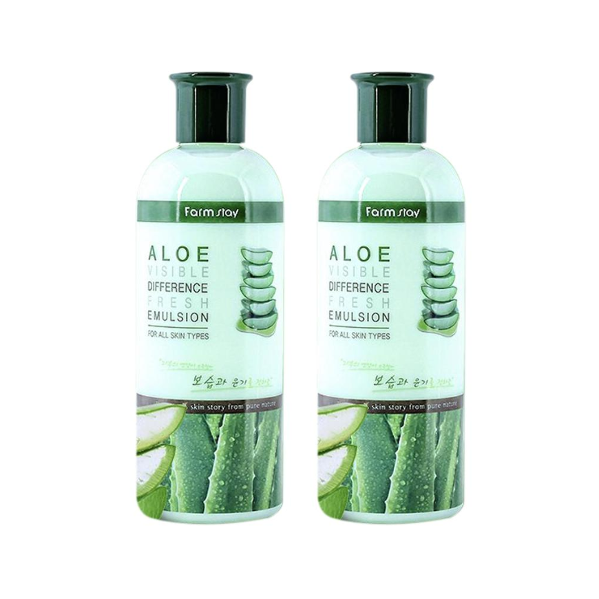 FARM STAY Aloe Visible Difference Moisture Emulsion 350ml (3 Options)