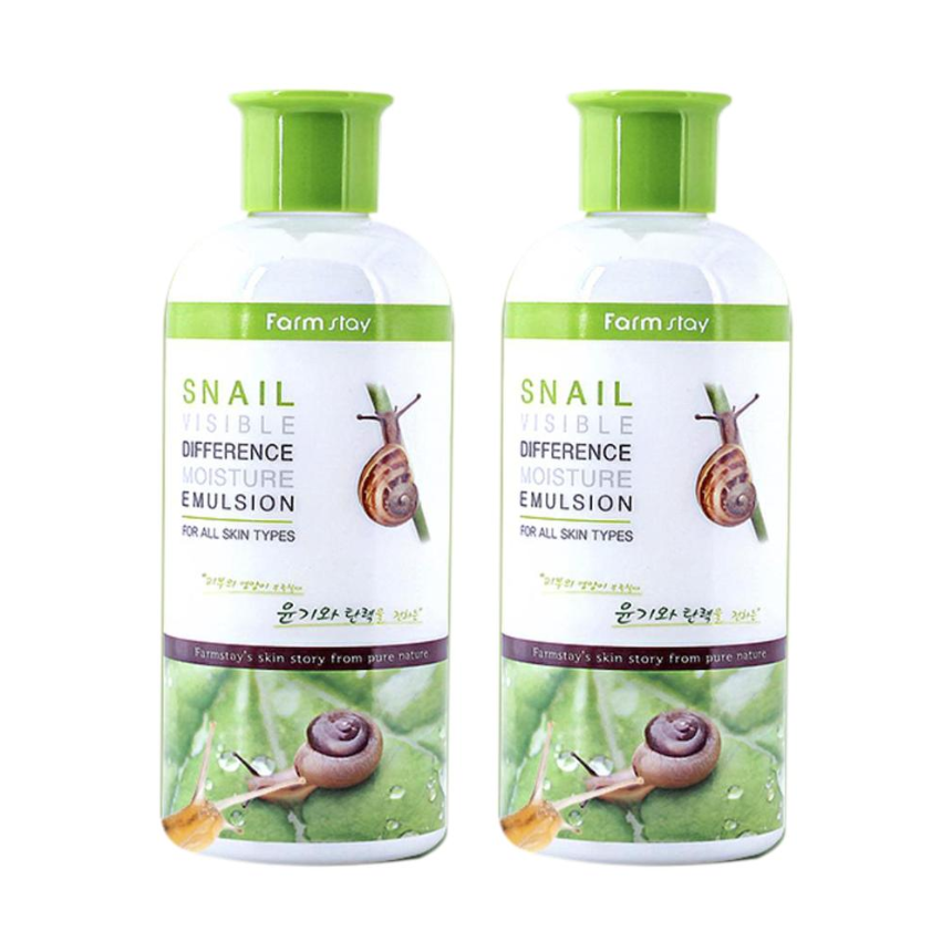 FARM STAY Snail Visible Difference Moisture Emulsion 350ml (3 Options)
