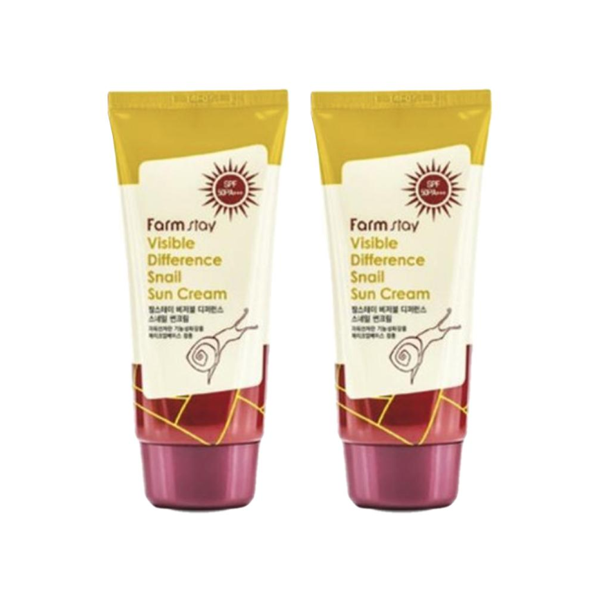 FARM STAY Visible Difference Snail Sun Cream 70g (3 Options)