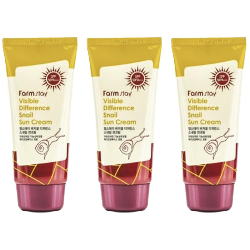 FARM STAY Visible Difference Snail Sun Cream 70g (3 Options)