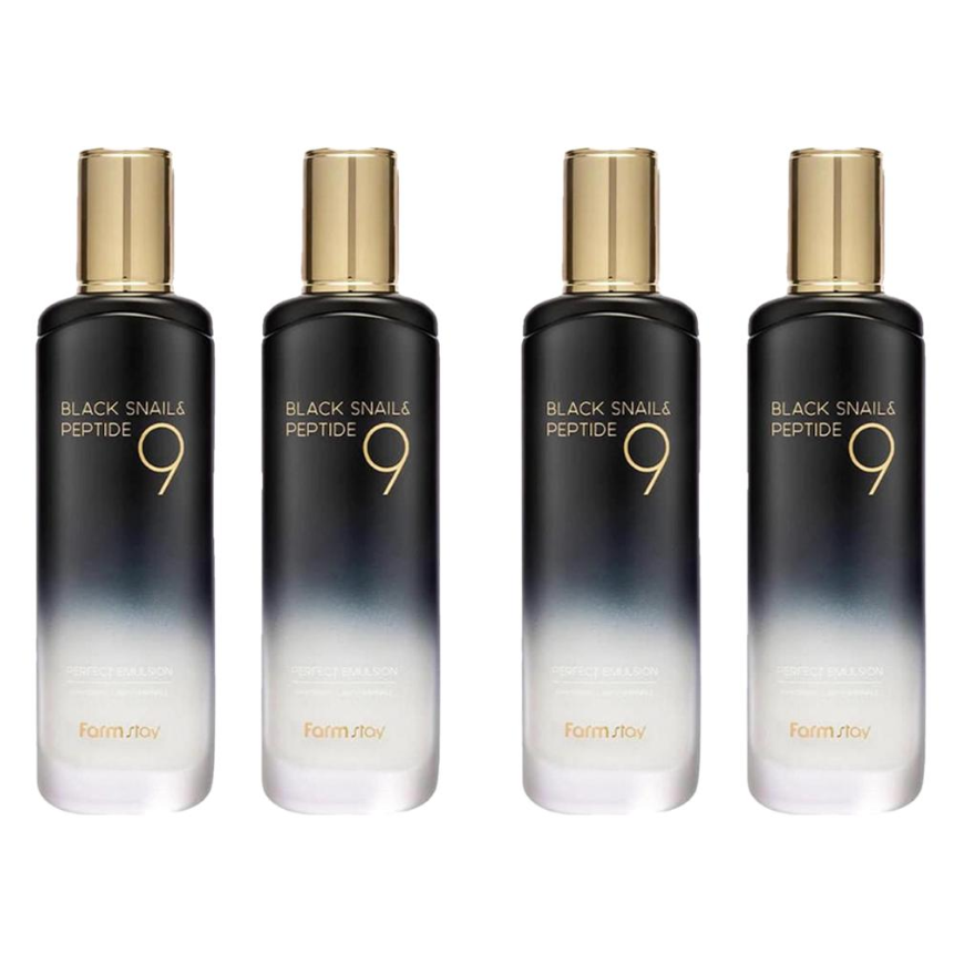 FARM STAY Black Snail & Peptide 9 Perfect Toner + Emulsion (2 Options)