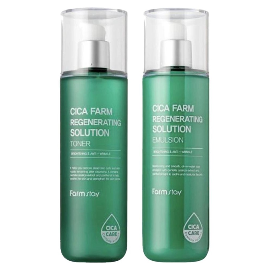 FARM STAY Cica Farm Regenerating Solution Toner + Emulsion (3 Options)
