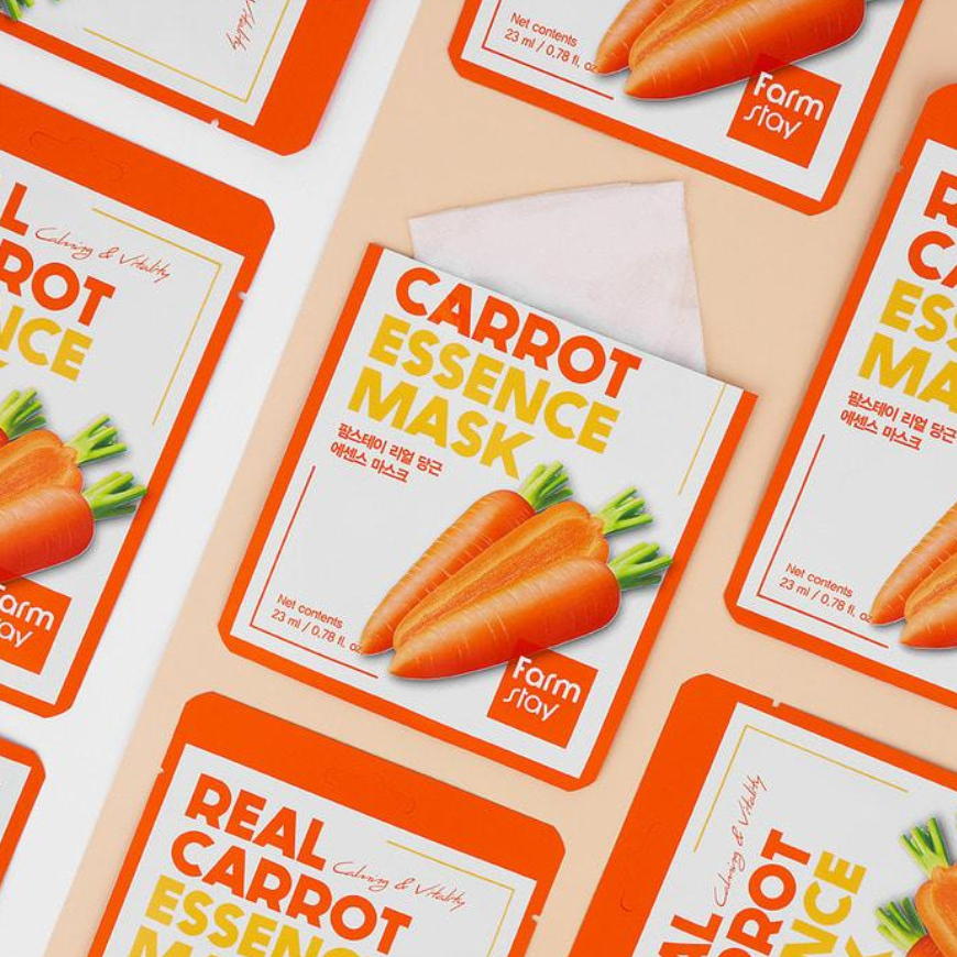 FARM STAY Real Carrot Essence Mask 23ml (3 Options)