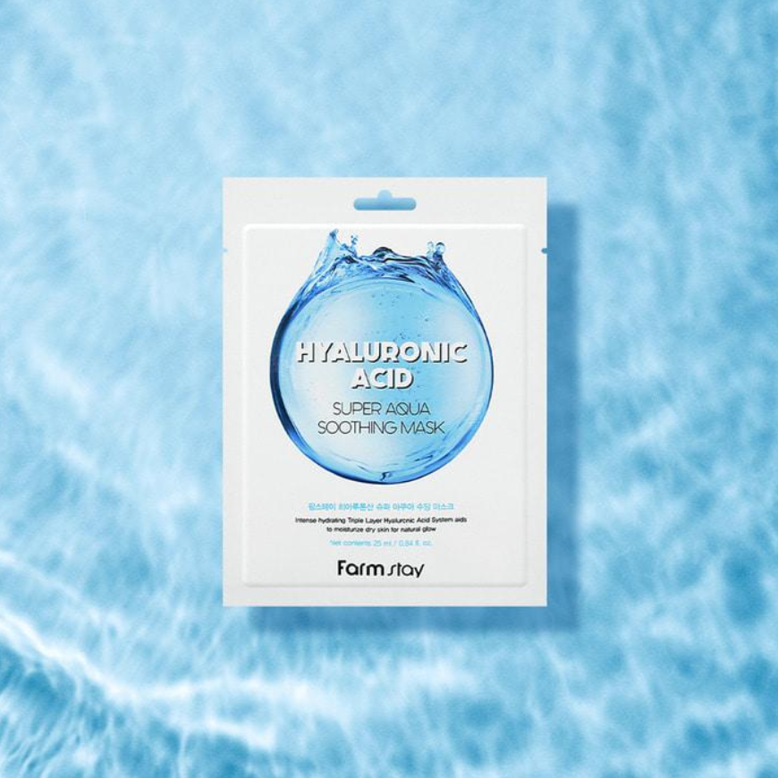 FARM STAY Hyaluronic Acid Super Aqua Soothing Mask 25ml (3 Options)